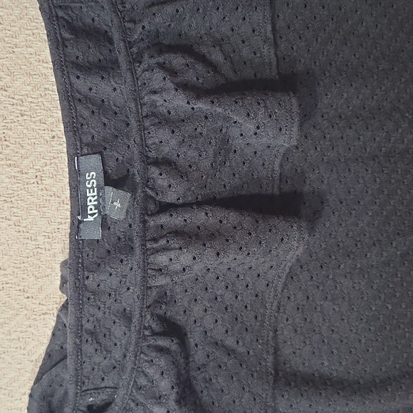 Express Eyelet Detail Ruffled Bodysuit, Size S - Picture 2 of 5